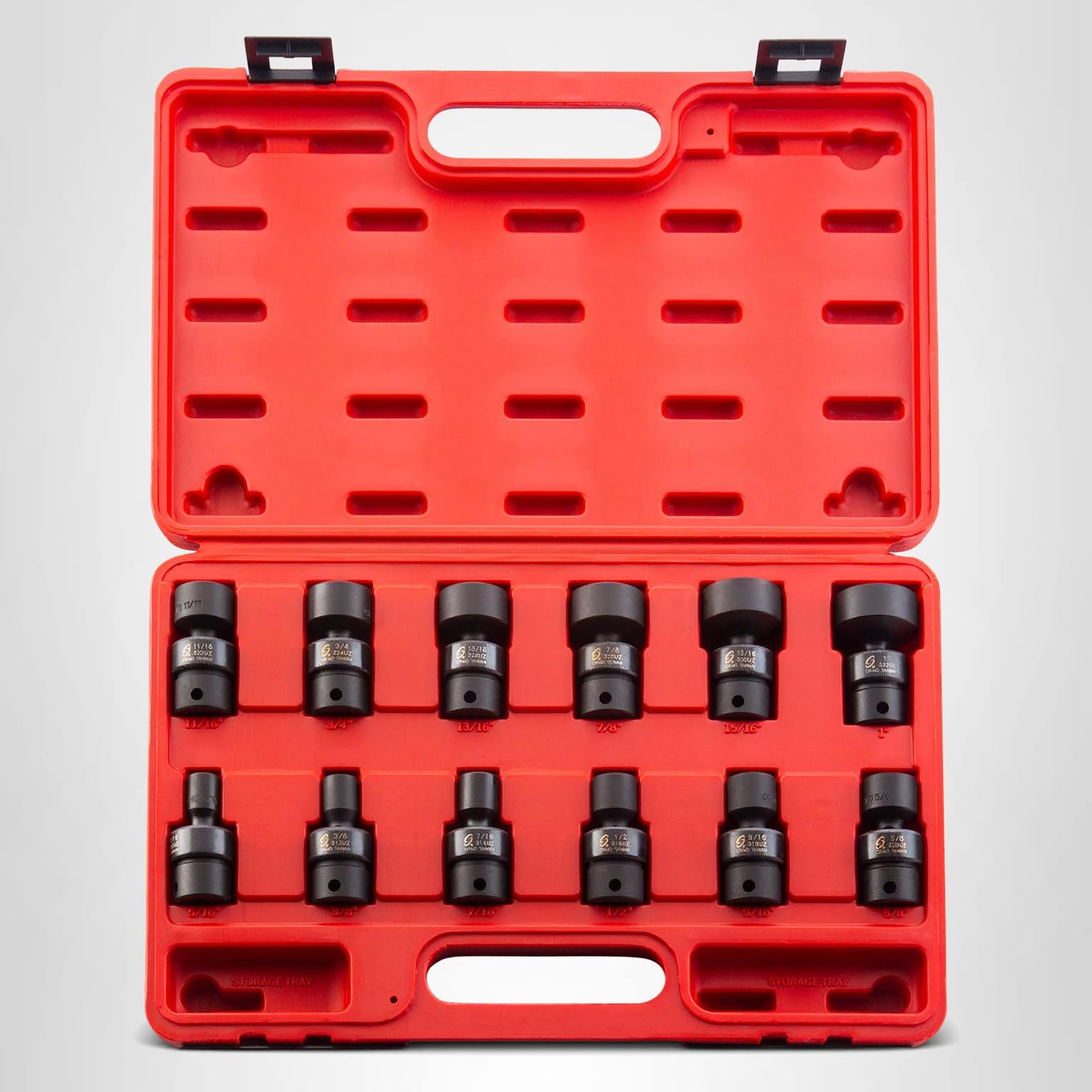 SUNEX TOOLS 3690, 3/8 Inch Drive Universal Impact Socket Set, 12