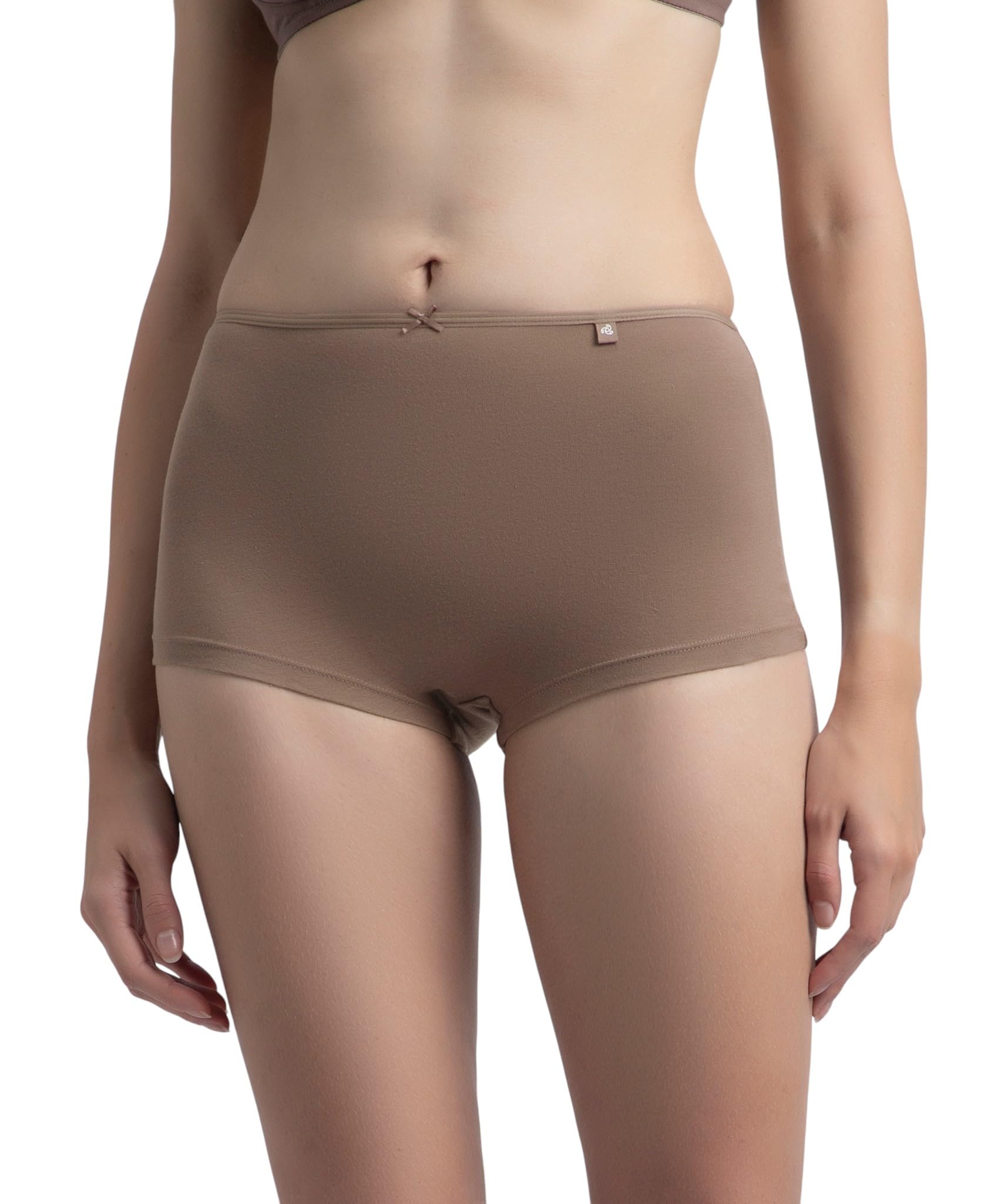 SS04 Women's High Coverage Super Combed Cotton Elastane Stretch Mid Waist Boy Shorts with Concealed Waistband and Stay Fresh Treatment