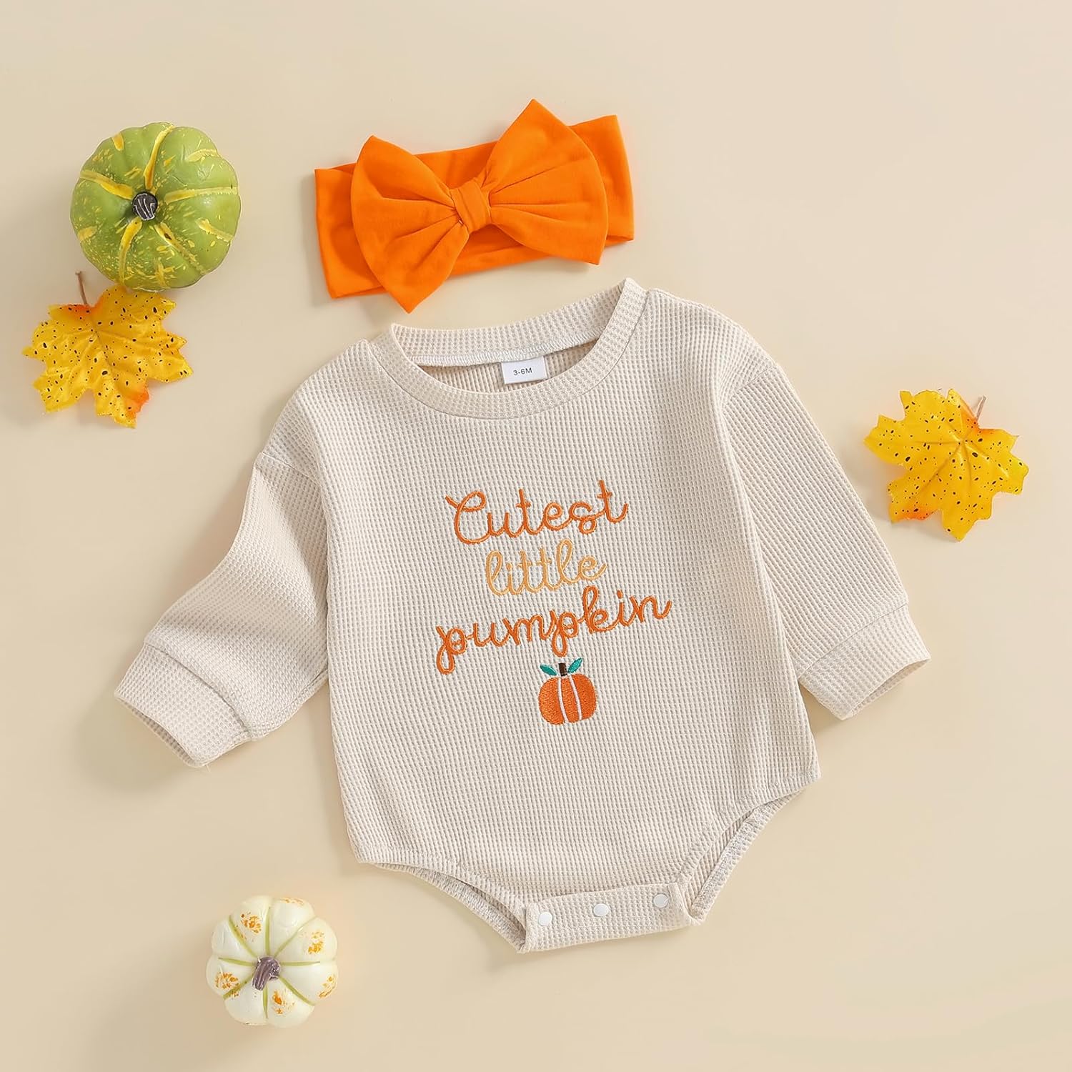 FYBITBO Halloween Baby Girl Boy Clothes Pumpkin Romper Sweatshirt Onesie Long Sleeve Bodysuit Top Fall Winter Outfit - Image 2