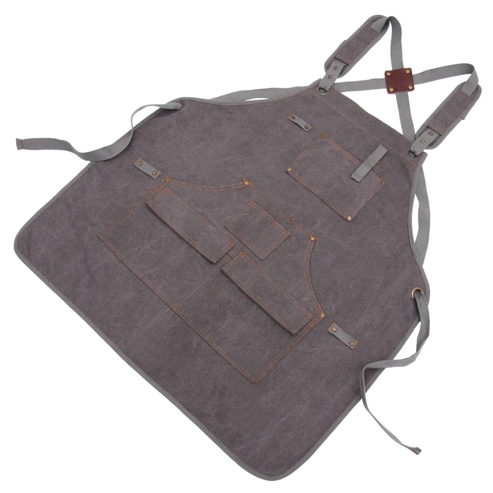 VANZACK Dicke Canvas Schürze Mit Multifachtaschen Robustes Material Arbeitsschutz Für Schweißer Handwerker Dunkelgrau Universell Für Werkstatt Haushalt