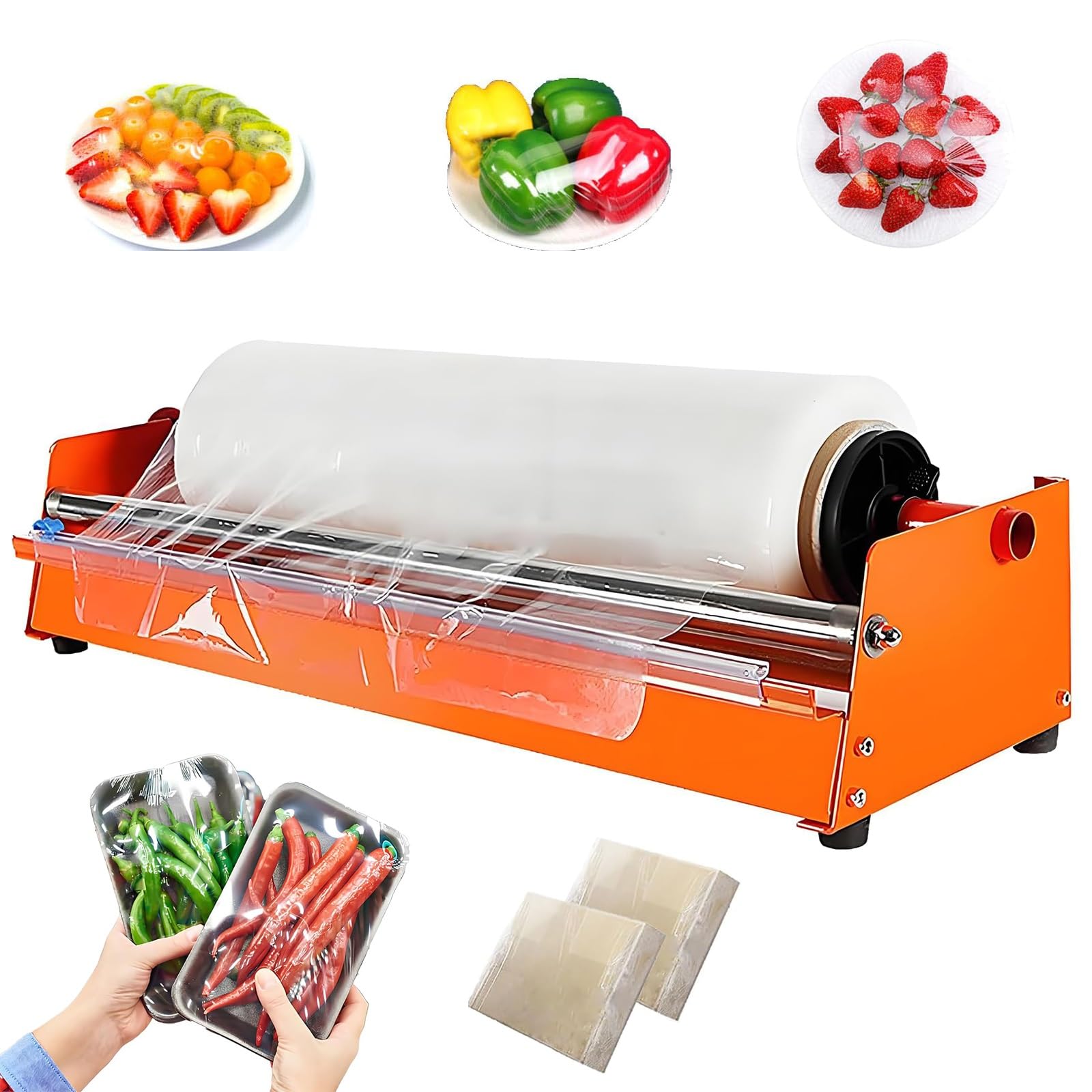 Máquina Empacadora Manual de Film Estirable, Máquina Envolvedora con Dispensador de Film Estirable, Admite Film de hasta 50 cm de Ancho, Herramienta de Envolvedora de Palets de Escritorio
