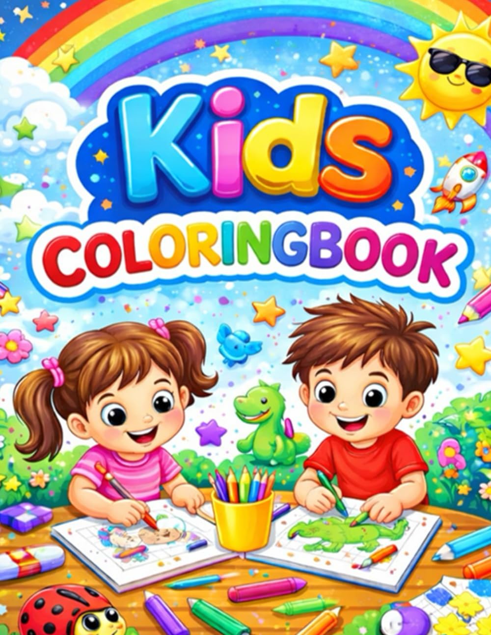 Kids Coloring Book: Drawings, One Per Page, No Images on the Back – Perfect for Coloring