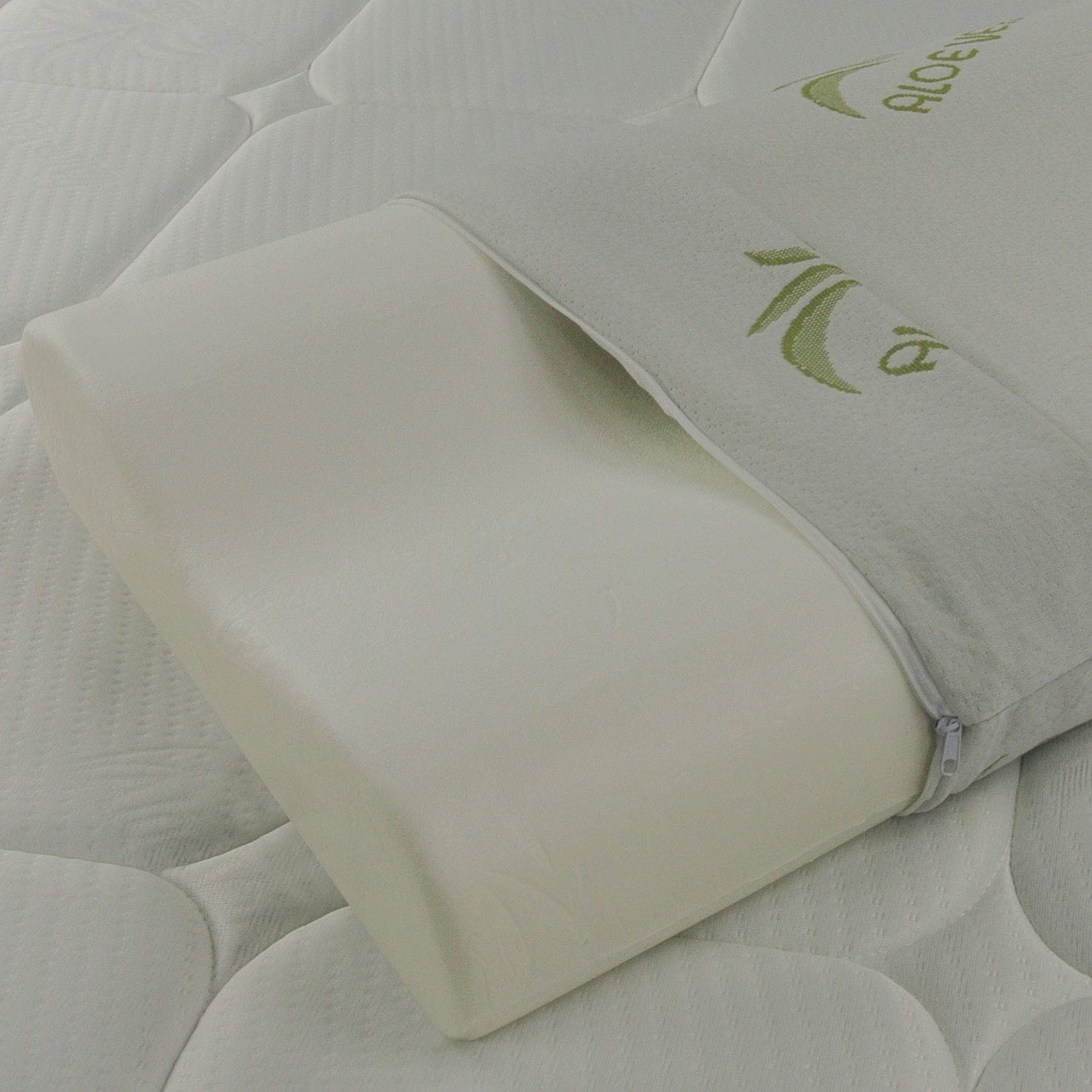 Baldiflex Emporio Coppia Cuscini in Memory Foam Orto Maxi - Modello Ortocervicale - Fodera in Aloe Vera