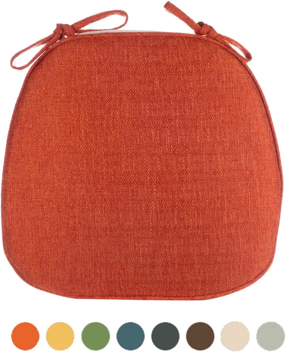 Dining Room Chair Cushions with Ties, Kitchen Chair Cushions 16x16, Chair Pads for Dining Chairs Non Slip, Thick Comfortable Anti-Deformation Chair Cushions Outdoor Indoor Orange