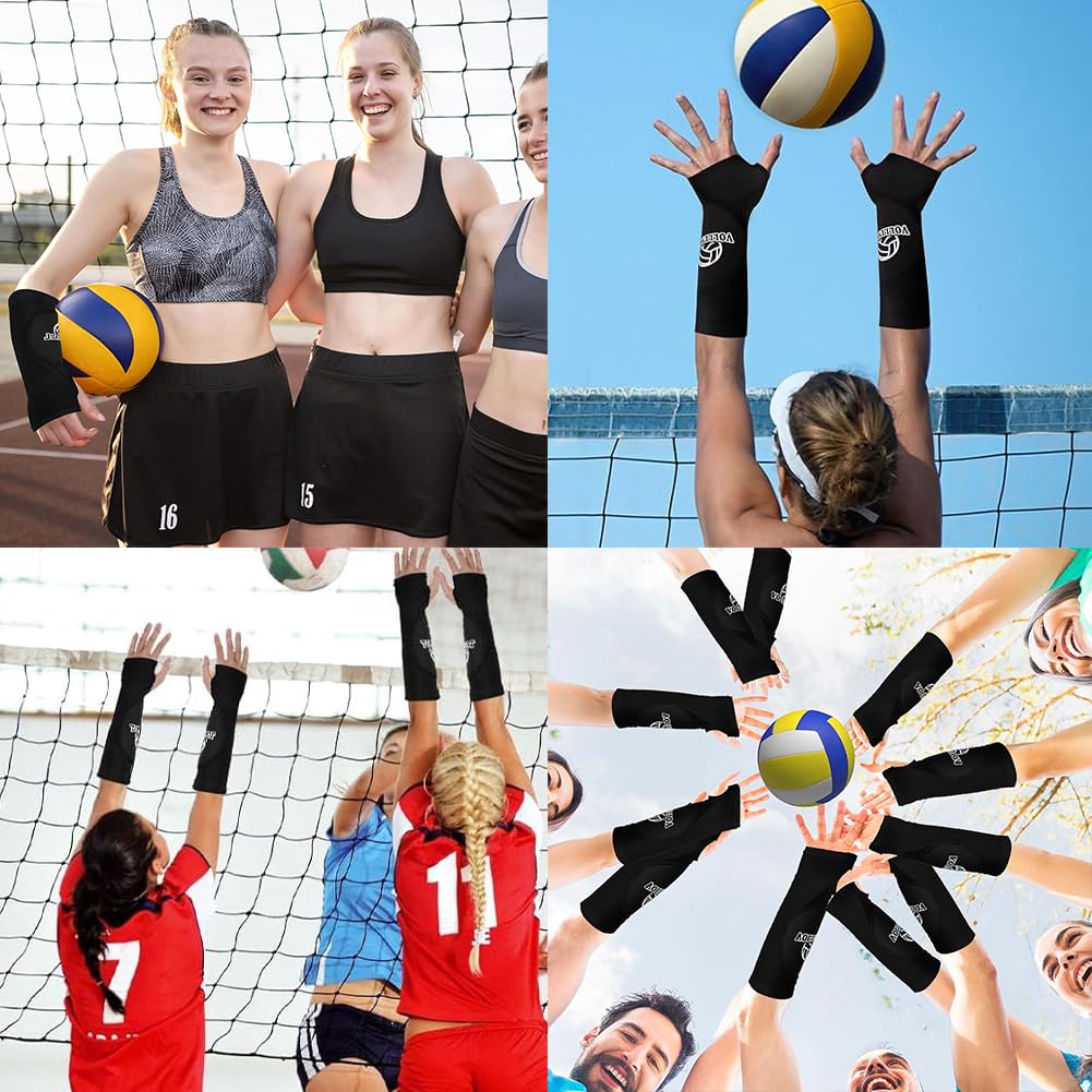 Manguitos Voleibol,Protector Antebrazo Voleibol Mujer,Mangas Volleyball,Manguitos Voleibol Niña,con Almohadillas Protectoras y Orificios para Pulgares para Golf Ciclismo y Baloncesto