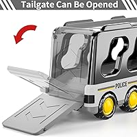 Vista 6 de Bennol Juguetes de camiones de policía para niños pequeños de 5 en 1 para niños de 1, 2, 3, 4 y 5 años, vehículos de rescate de policía, camiones