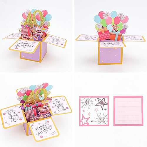 Vista 40 de CIEHER Tarjeta desplegable de cumpleaños número 17 para niñas, tarjeta de felicitación 3D de feliz cumpleaños de 17 años, regalos únicos