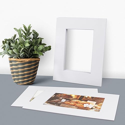 Miniatura 21 de 11 x 14 pulgadas color blanco esteras de respaldo Juego completo