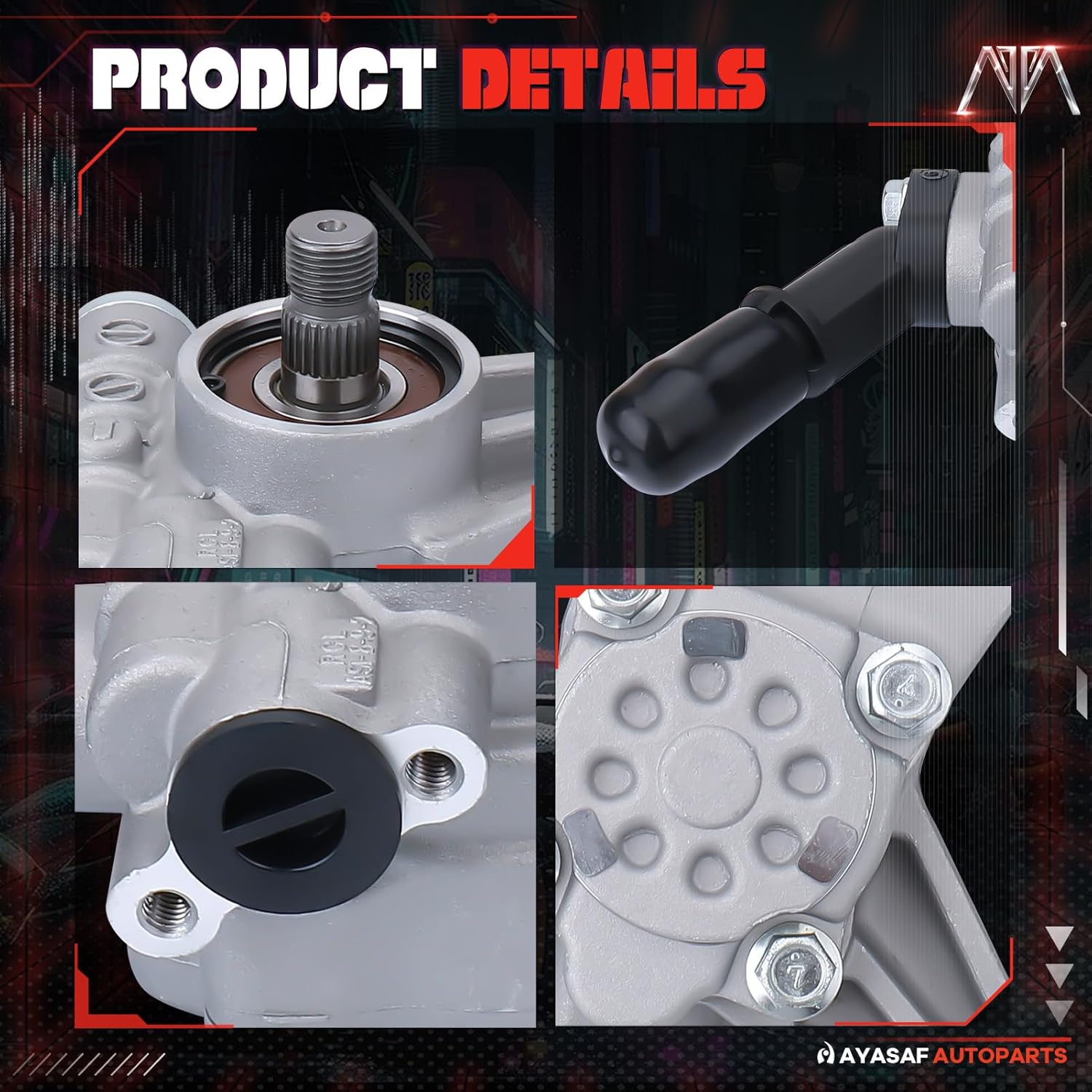 MAYASAF 21-5349 Power Steering Pump Fits for Honda 2003 2004 2005 2006 2007 Accord with 3.0L/V6 Engines Only, for Acura 2003 2004 2005 2006 MDX with 3.5L/V6 Engines Only