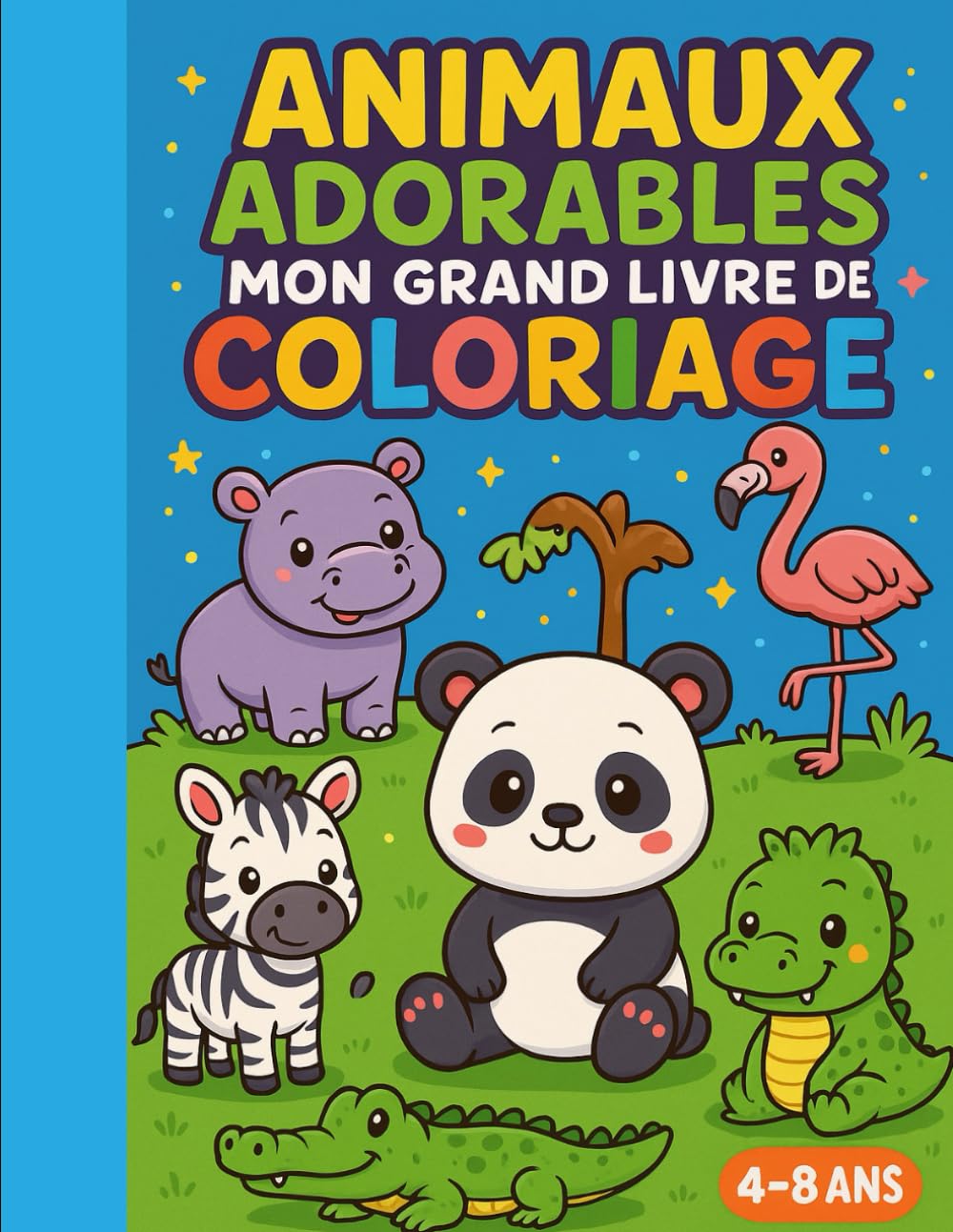 Animaux Adorables – Mon Grand Livre de Coloriage: 50 pages de coloriage kawaii – Enfants 4 à 8 ans – Le monde de Zuzu