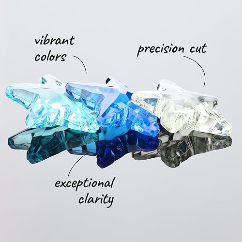 Miniatura 3 de Entervending Gemas acrílicas, relleno de jarrón acrílico con estrellas, paquete de 20.46 oz, joyas falsas, piedras preciosas de plástico de colores