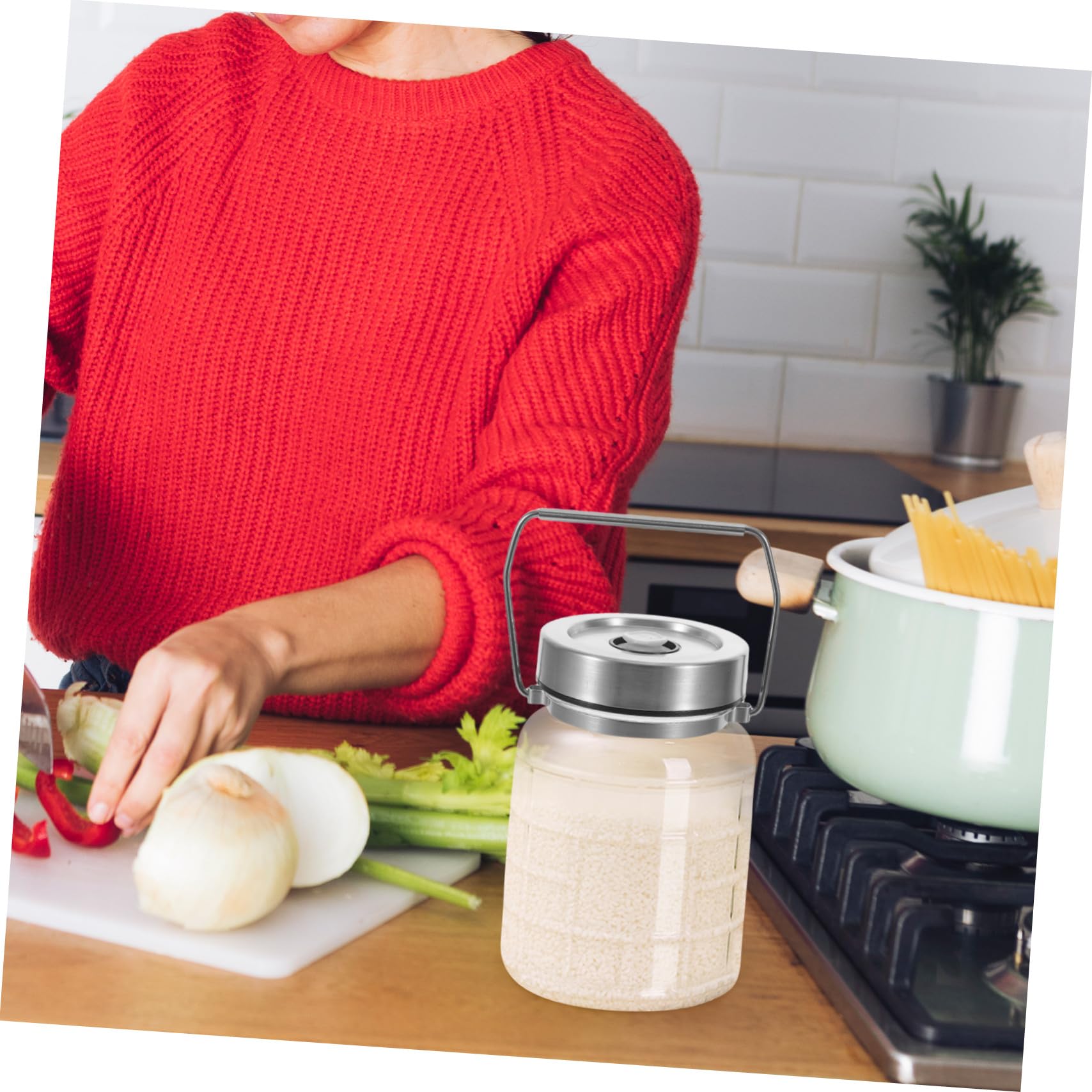 SHINEOFI Contenedores tarros de especias con tapa tarro de almacenamiento de alimentos contenedor de almacenamiento de alimentos Transparent