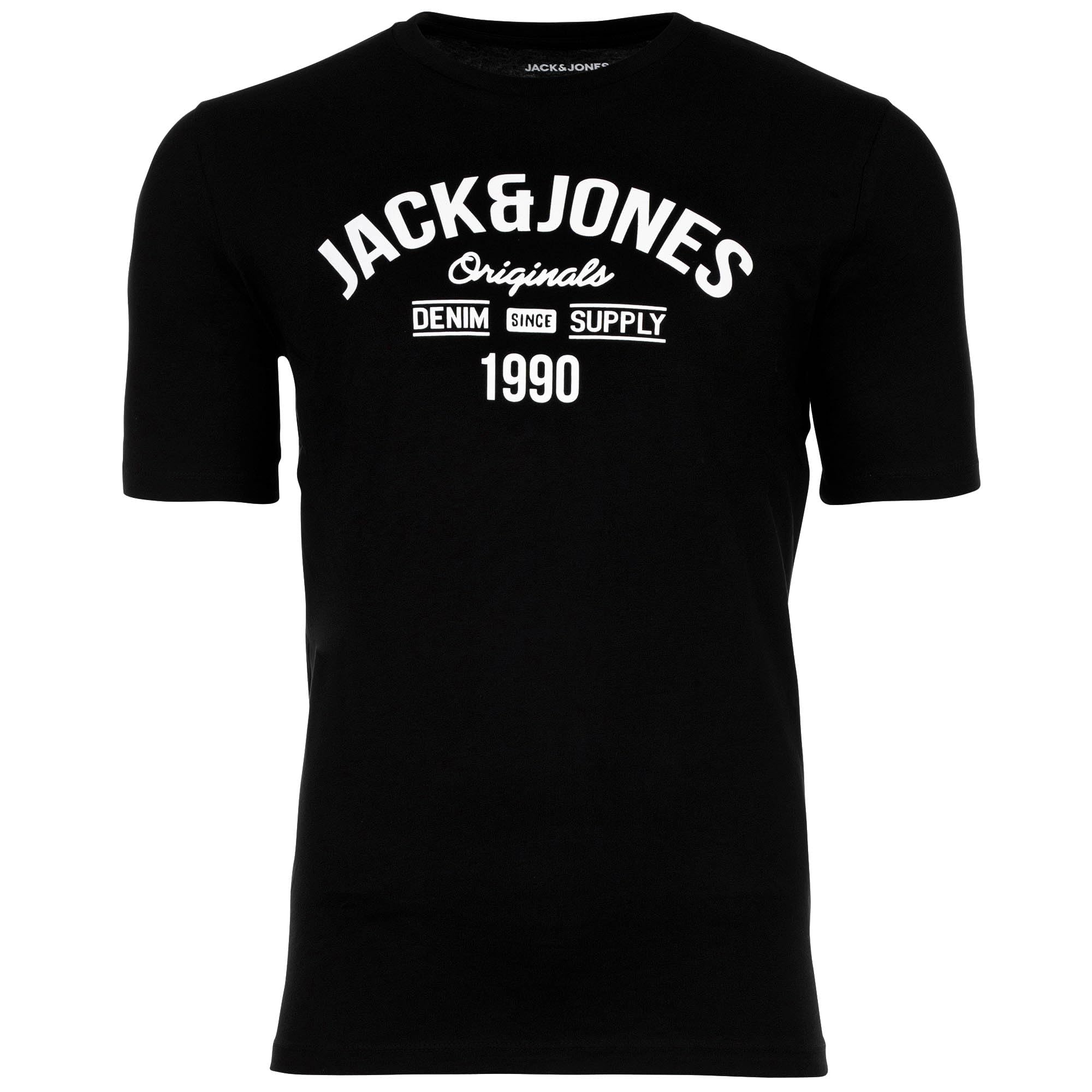JACK&JONES Herren T-Shirt, 5er Pack - JJLEOGRA Tee Crew Neck, Kurzarm, Rundhals, Baumwolle, Logo-Print