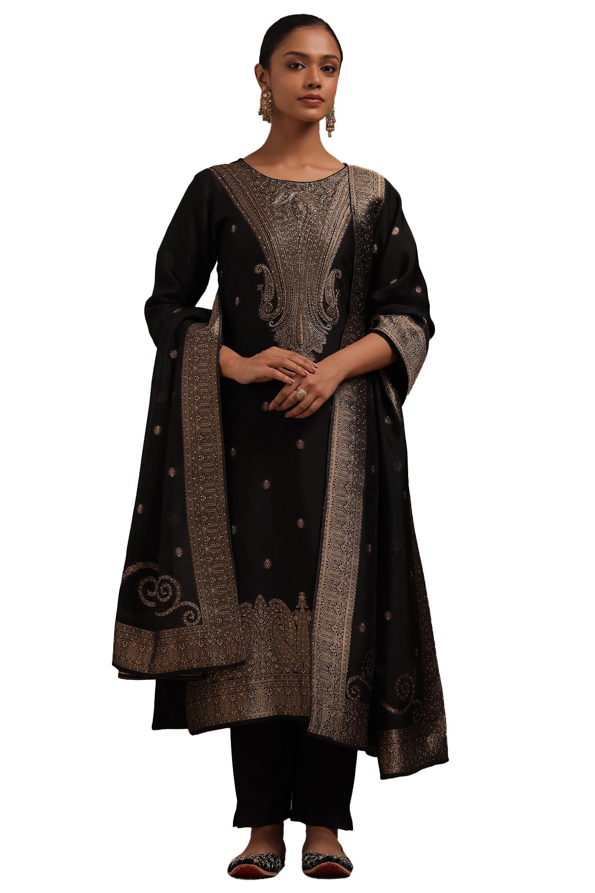 Soch Abito da donna in organza Zari tessuto con Cutdana