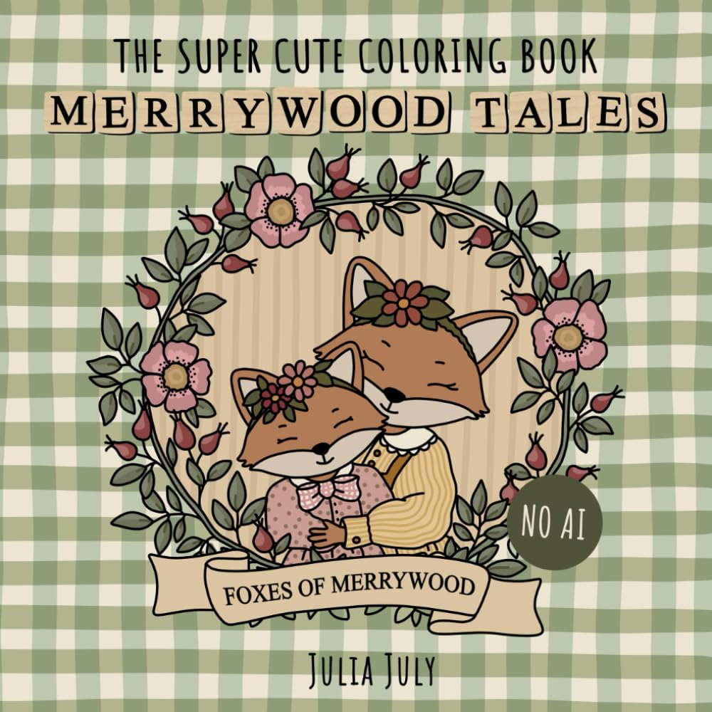 Foxes of Merrywood: A super cute coloring book for all ages about the animal families of Merrywood Village (Merrywood tales)