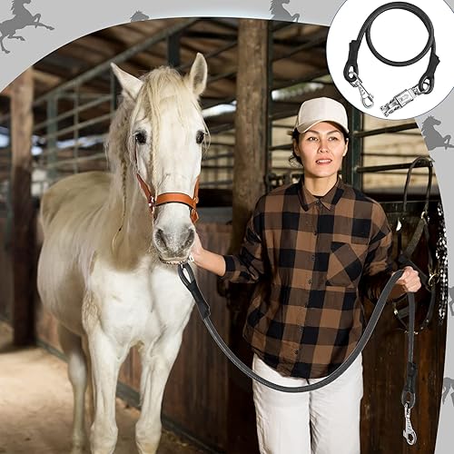 Miniatura 7 de Paquete de 4 lazos cruzados elásticos para remolques de caballo, cuerdas elásticas a granel con broches para accesorios de remolque de caballos, 36