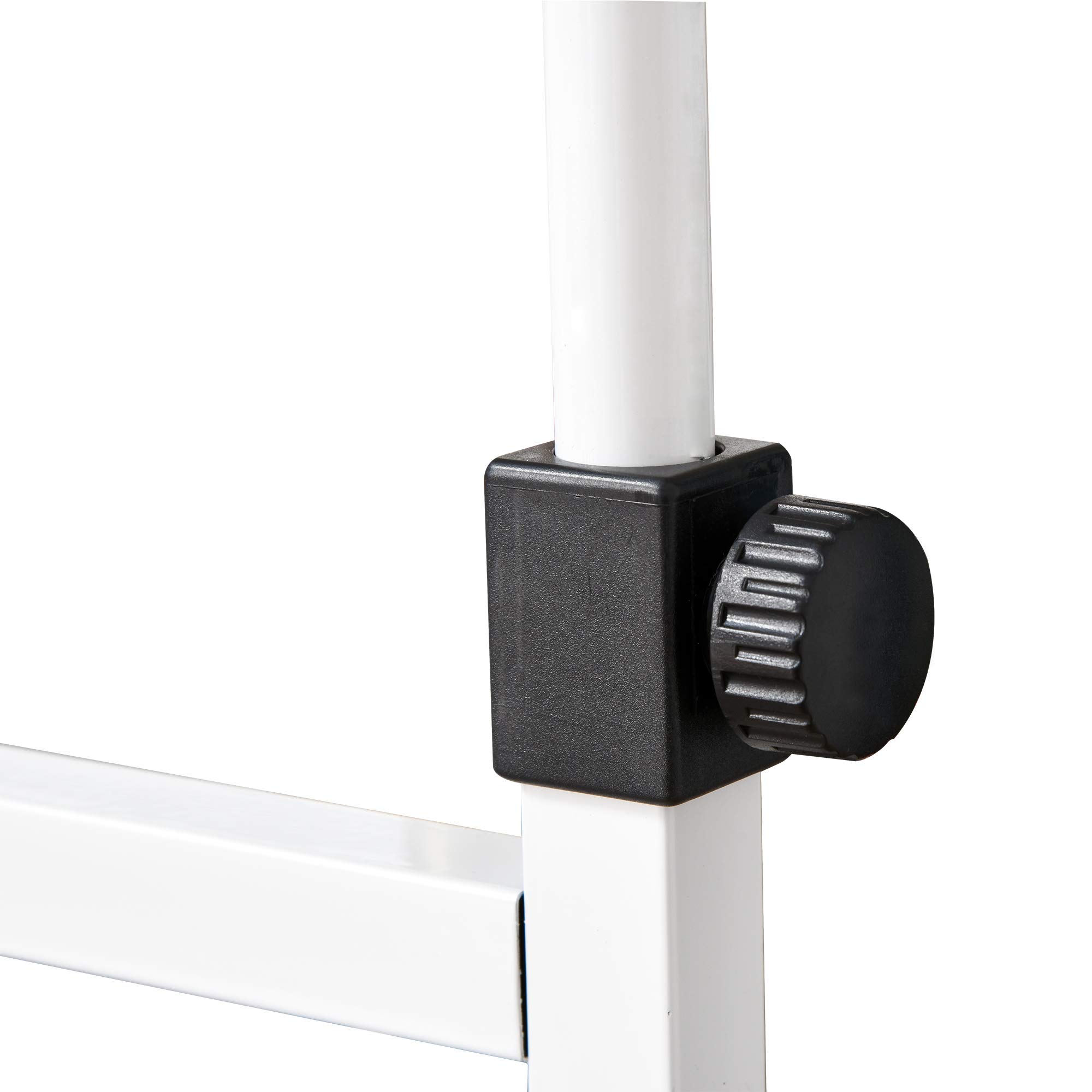 HOMCOM Beistelltisch Couchtisch mit Rollen 80x40x72-82 cm Weiß | Höhenverstellbarer Schreibtisch mit 2 unteren Regalen, Sofatisch Laptoptisch, Betttisch, für Esszimmer Wohnzimmer, Metall