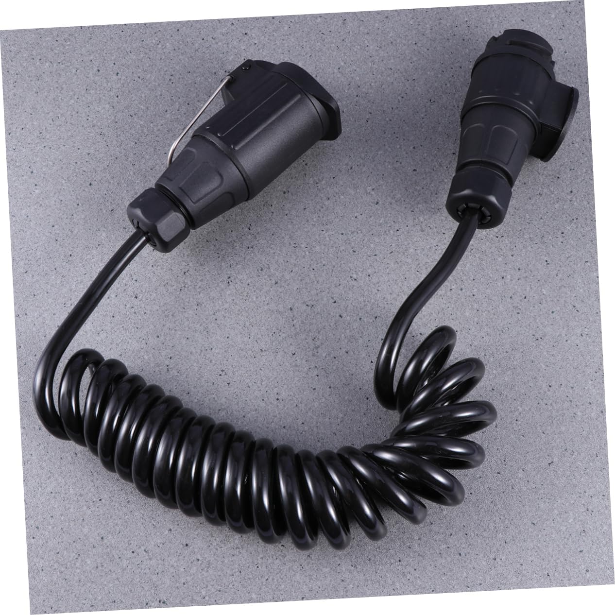 Trailer Plug Cord Extension 2m Long 12v Spring Coiled Cable Male Connector for Vehicle to Trailer