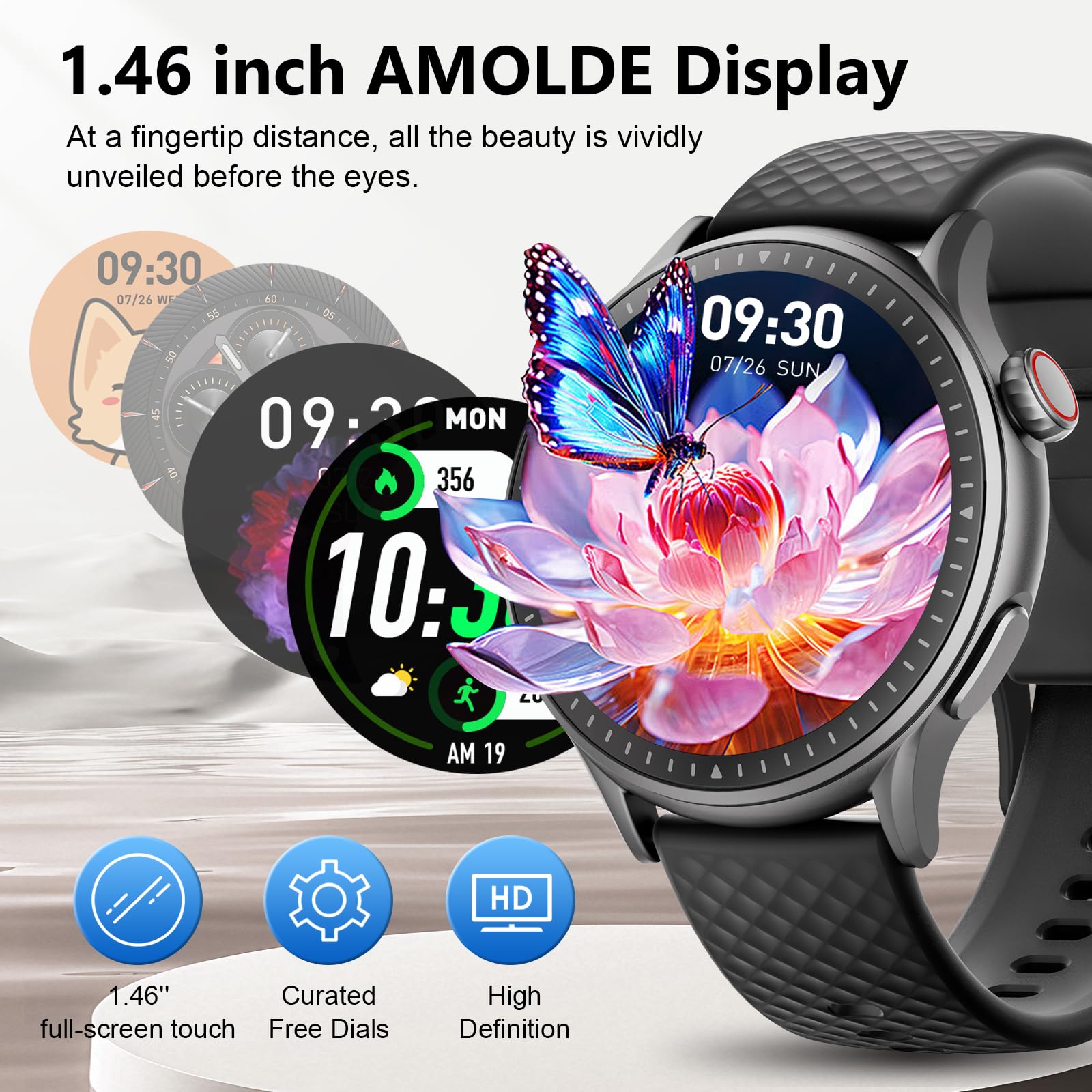 Cillso Smart Watch Fitness Tracker mit Pulsmesser Schlafmonitor Schrittzähler, Touch Fitnessuhr mit Telefonfunktion, Smartwatch
