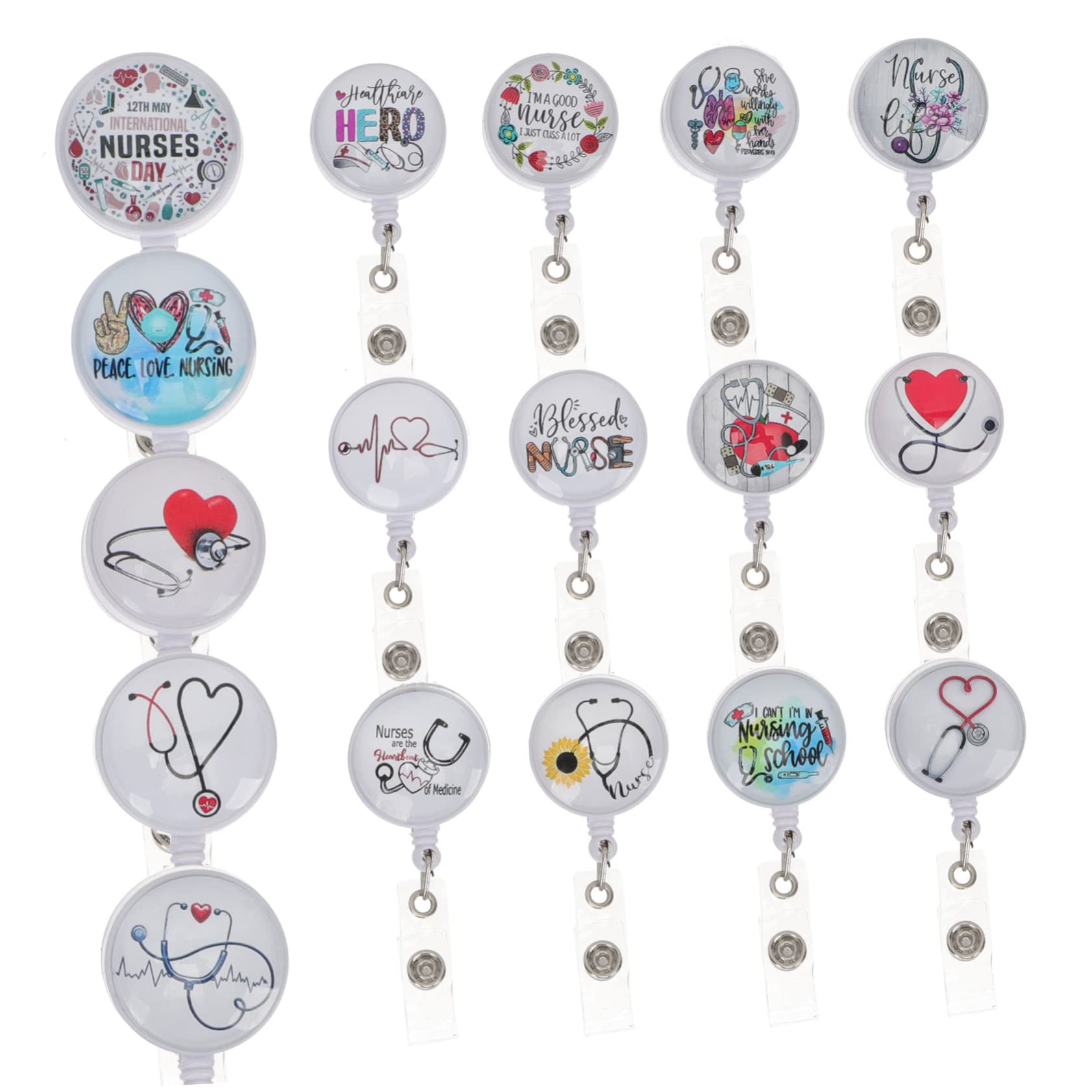 17pezzi Portabadge Infermieristica Retrattile Clip Per Badge Badge Riutilizzabili Per Infermieri Infermieristico Clip Per o Uniforme