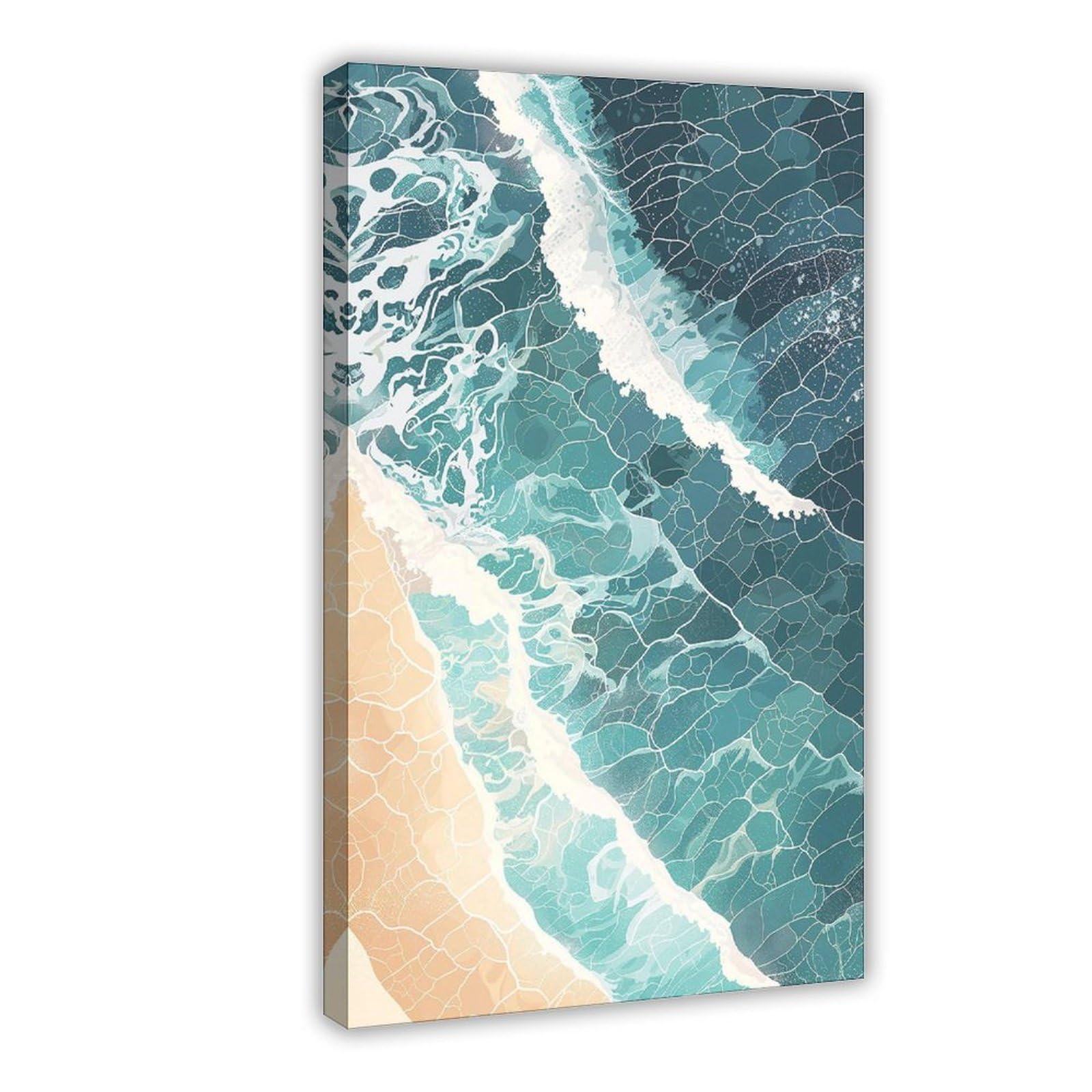 Bareronor Abstract Beach Canvas Poster Bedroom Decor Landscape Office Room Decor Gift 20" L X 30" W