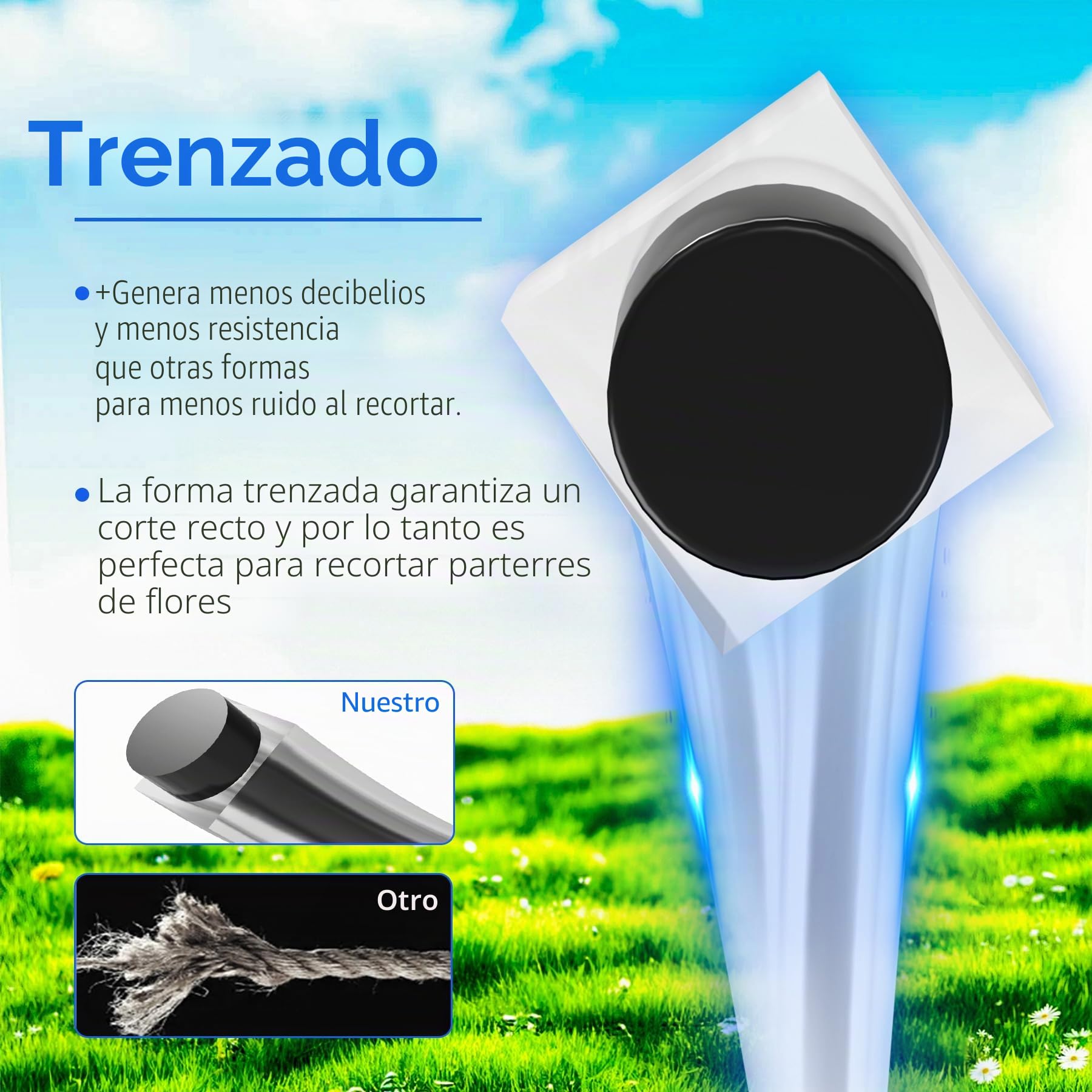Forever Speed Hilo Desbrozadora, 2.4 MMX 100 m Cable, Universal Hilo Nylon, Gris Negro, Retorcido