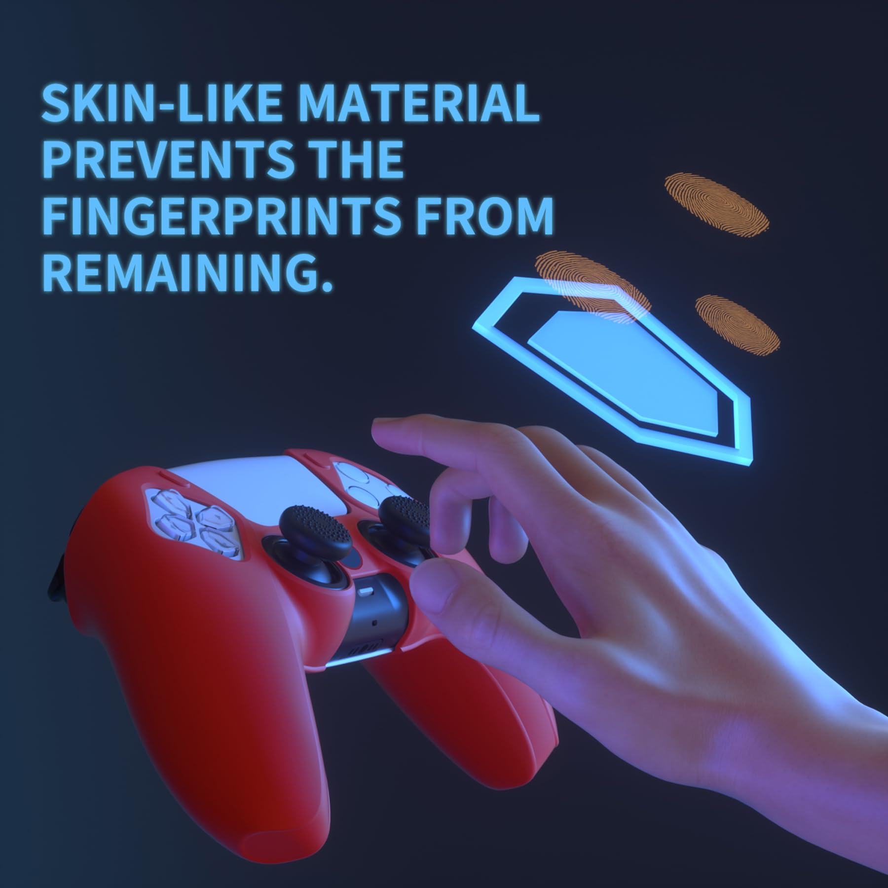PlayVital Funda de Silicona para ps5 Mando - Cubierta Protectora Antideslizante y Suave con 6 Tapas para Pulgar, Grip Mejorado, Compatible con Base de Carga (Pure Series-Efectivo 100 Dólares) — view 31
