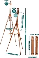 Vista 2 de Mabef Caballete de campo con trípode M29 - Caballete portátil ligero de madera de haya aceitada para pintura al óleo, acrílico, acuarela y pastel