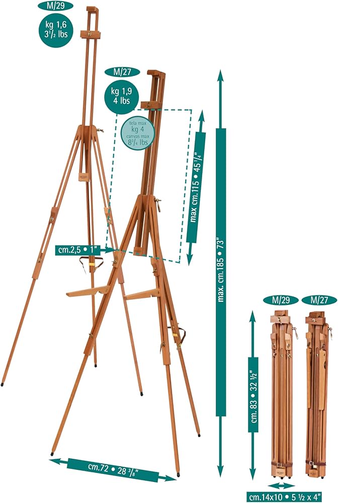 Mabef 折りたたみイーゼル M-29 ベーシック Amazon.com: Mabef M29 Tripod Field Easel – Lightweight Oiled Beech
