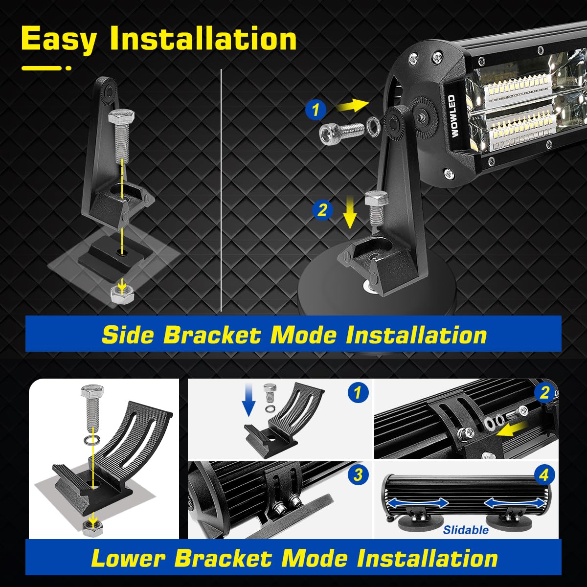 Magnetic Light Bar Magnetische Lichtleiste, 12 Zoll tragbarer Zigarettenanzünder-Magnetstrahler für Autos, superhelle starke Magnete, 4-fach verstellbare LED-Arbeitsleuchte für 4x4-Geländewagen