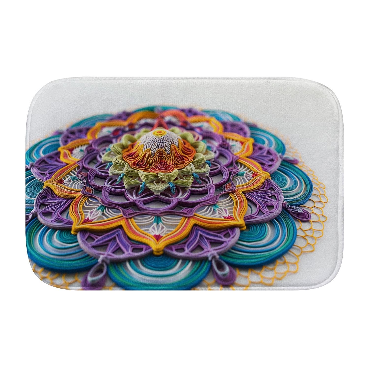 Tapis de bain antidérapant et ultra absorbant motif fleur 3D moderne