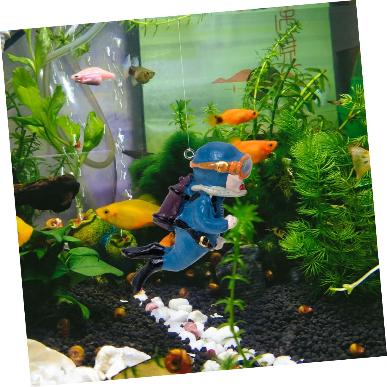ULTECHNOVO 5 Ensembles Décoration D'aquarium Ornement D'aquarium Délicat Ornement De Plongeur Flottant pour Aquarium Décor D'aquarium Miniature Petit PVC 2 Pièces * 5