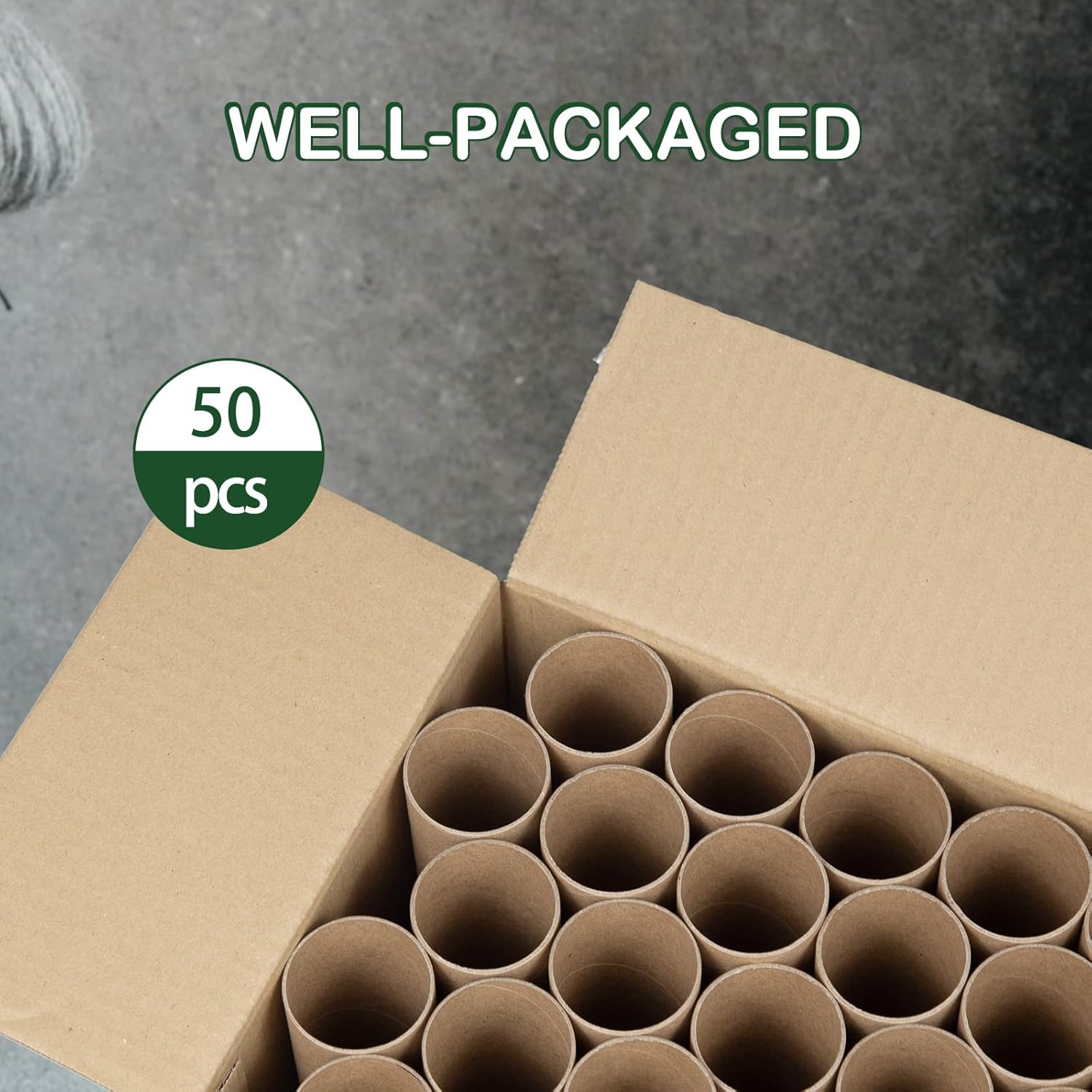 50 Pack Cardboard Tubes for Crafts - 1.57 x 11.81 Inches - Brown Toilet Paper Empty Rolls Round Thick Tubes Sturdy for Classroom Family Handmade DIY Projects
