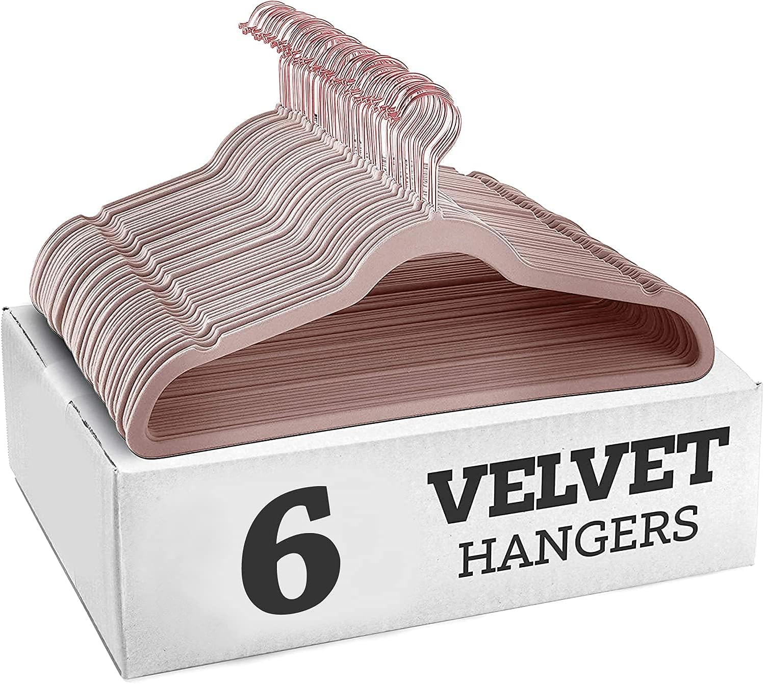 Non-Slip Velvet Hangers - Ultra Thin Space Saving Suit Hanger with 360 Degree Swivel Hook - Strong and Durable Velvet Clothes Hangers - Coat Hangers for a No Hanger Marks (Pink, Pack of 10)