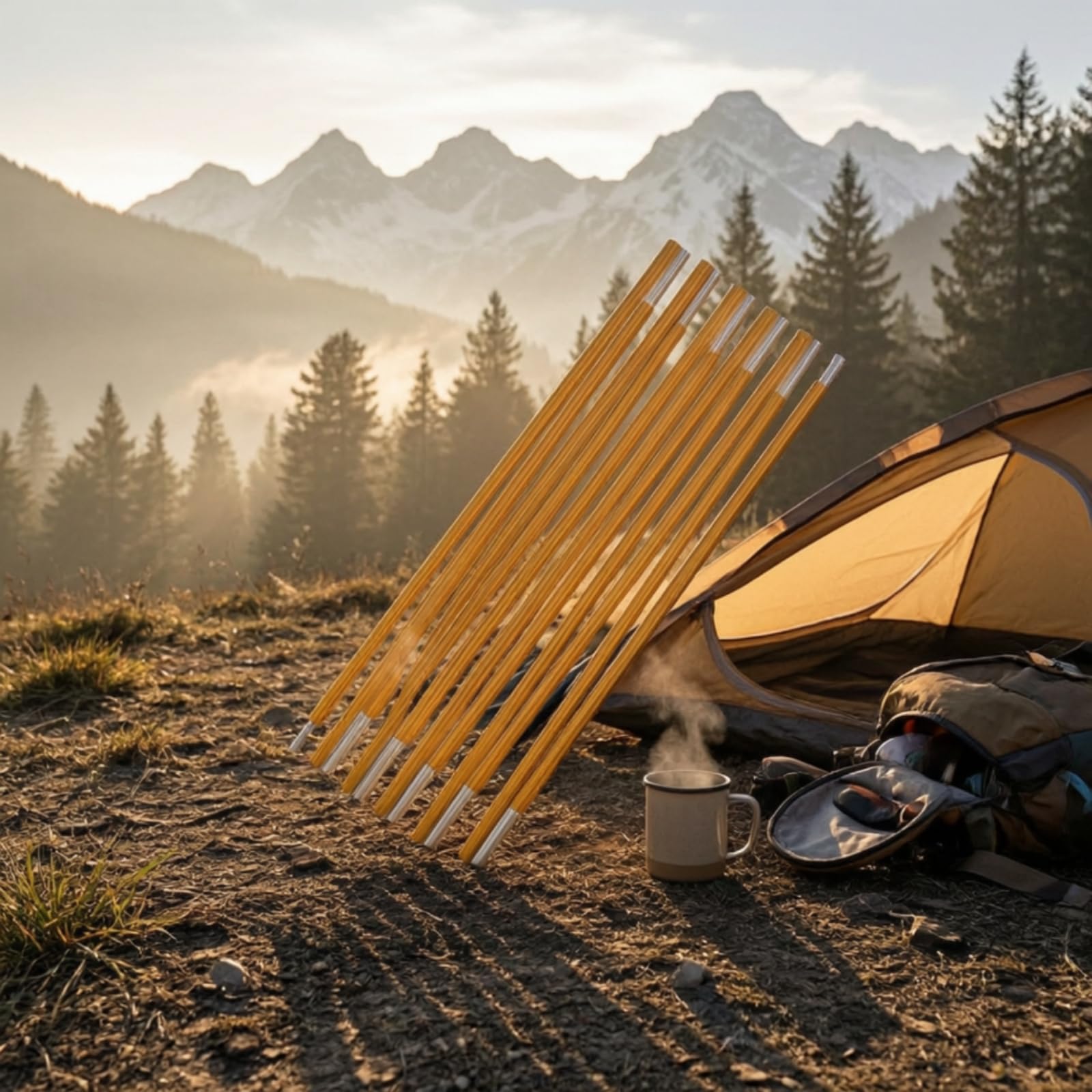 2 Stück Alu-Zeltstangen stabil Zeltstangen aus Aluminium korrosionsbeständig Campingstange für Camping, 4,05 Meter