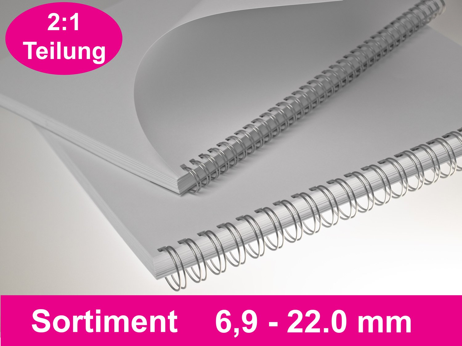 RENZ Drahtbinderücken STARTERSET 2:1, silber