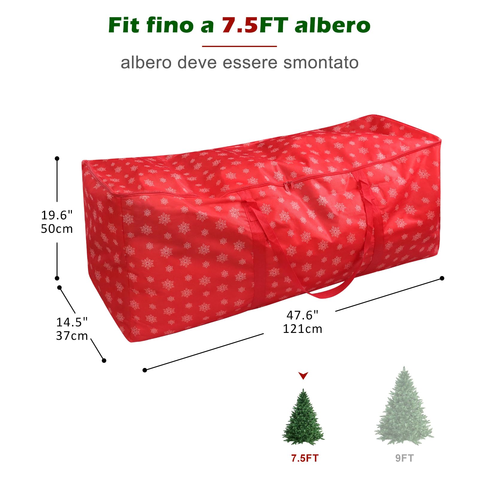 Borsa per Albero di Natale, Borsa Portaoggetti per Albero di Natale per 7.5FT. Alberi, Borsa per la Conservazione di Alberi di Natale Artificiali Materiale Protegge Dalla Polvere