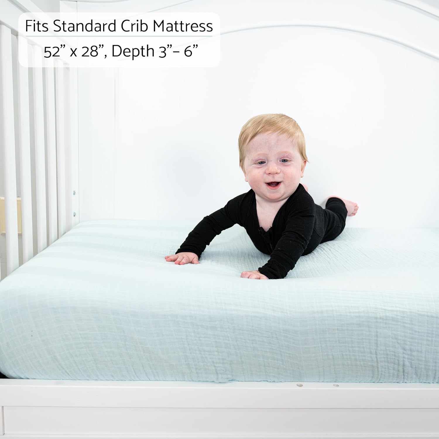 LollyBanks Muslin Crib Sheets 2 Pack, Soft and Breathable Baby Crib Sheets for Standard 52 x 28 inches Mattress, 100% Cotton Neutral Baby Bed Sheet, Infant Registry (Mallard Duck and Solid Green)
