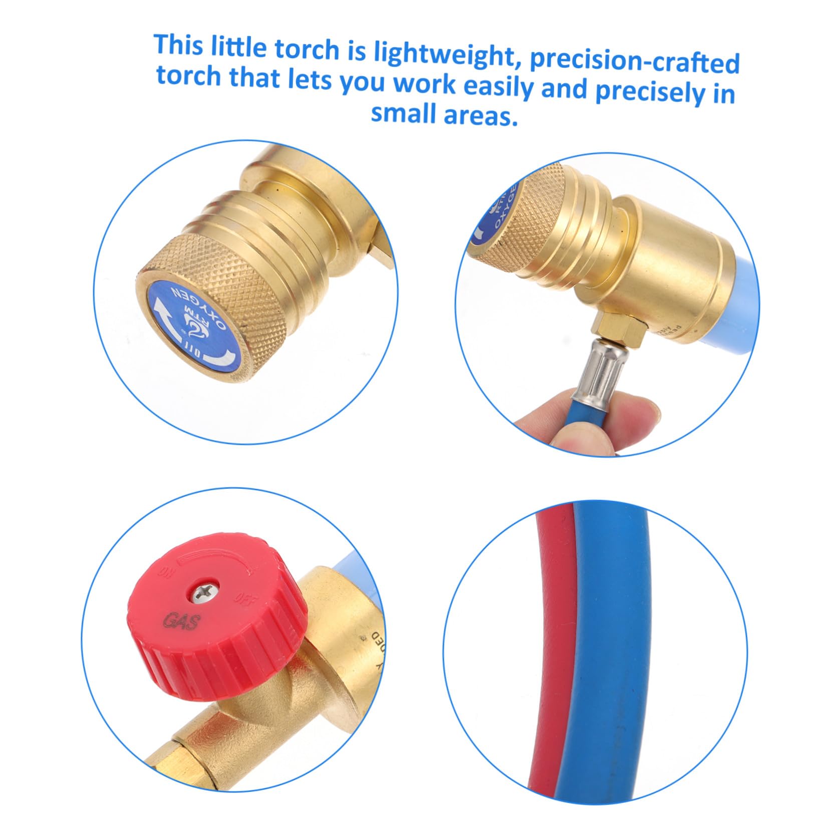 POPETPOP Antorcha de Soldadura de Oxígeno y Propano Ligera Cobre para Precisión, Adecuado para Soldar en Talleres y Trabajos Detallados