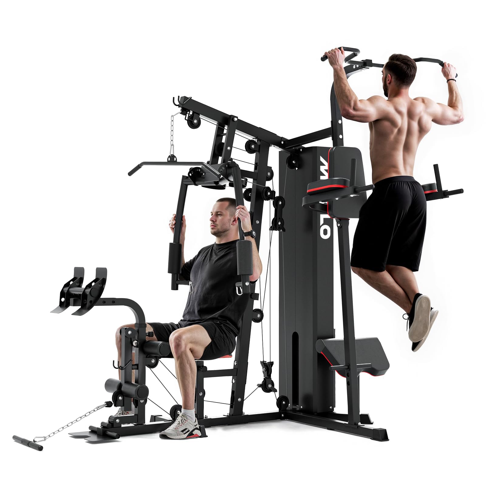 Home Gym, Workout Station with 150LBS Weight Stack, Multifunctional Home Gym Equipment, Exercise Equipment for Full Body Strength Training