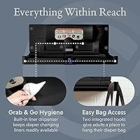 Vista 3 de Foundations Cambiador de bebé horizontal clásico con placa trasera de montaje EZ, montado en la pared, correa de seguridad ajustable con una sola