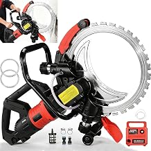 Ring Cioncrete Cutter Saw, Toroidal Electric Concrete Saw with Max Cutting Depth 12",Wet Concrete Saw 16 Inch Includes Water Line, Pump and 2 Blade9500W