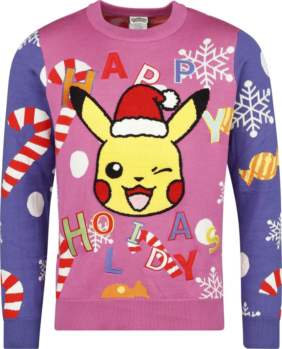 Pull Pokémon Pikachu multicolore vêtement sweat unisexe coupe regular