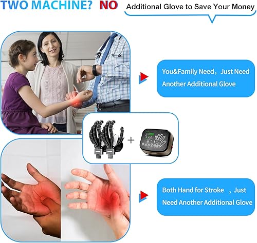 Miniatura 8 de Guantes robóticos para piezas de repuesto de rehabilitación de accidentes cerebrovasculares, solo guante izquierdo y derecho equipo de recuperación