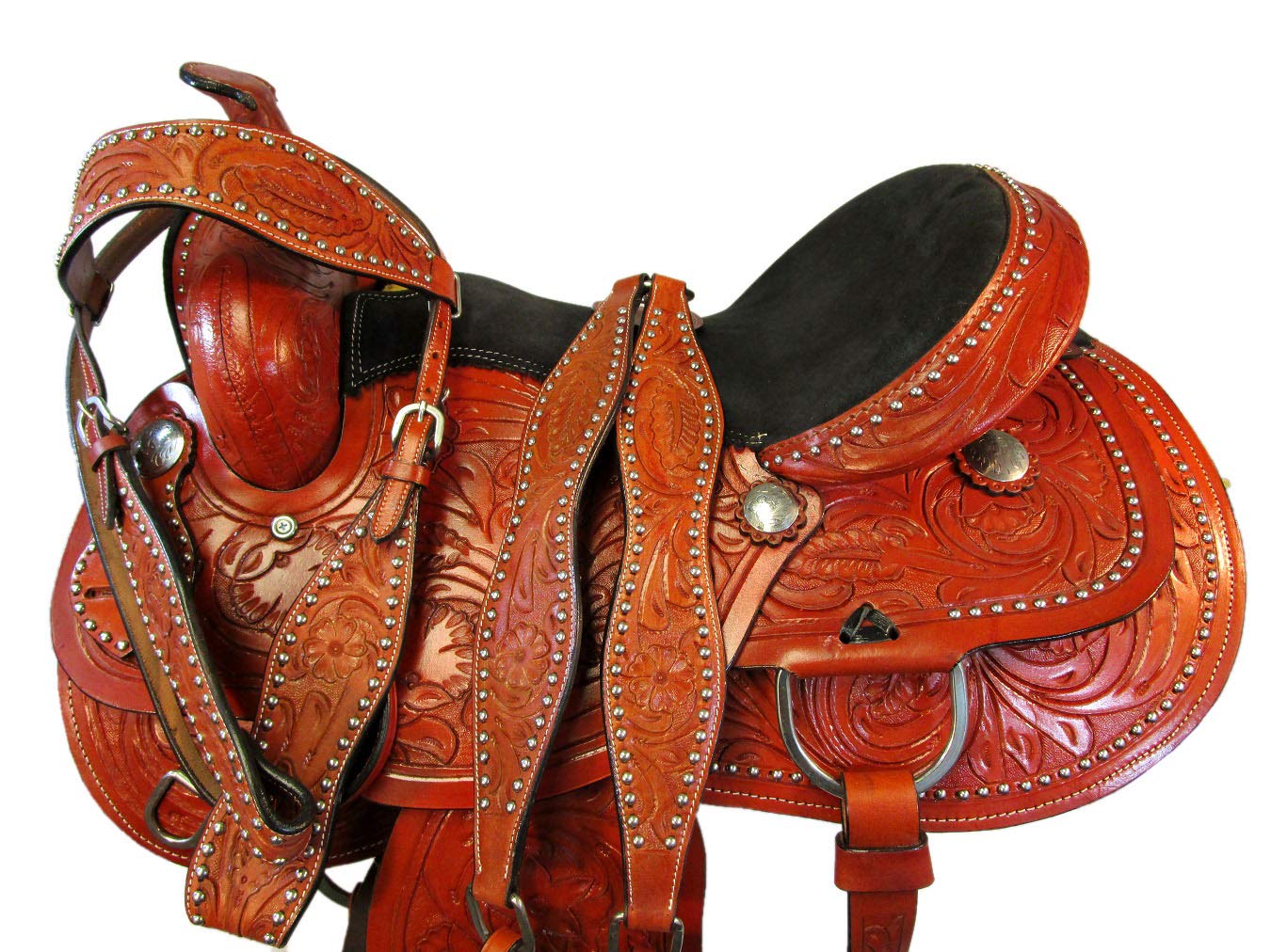 Arabian Horse Western Saddle Trail Pleasure Barrel Tooled Leather TACK 17 16 15 (17)