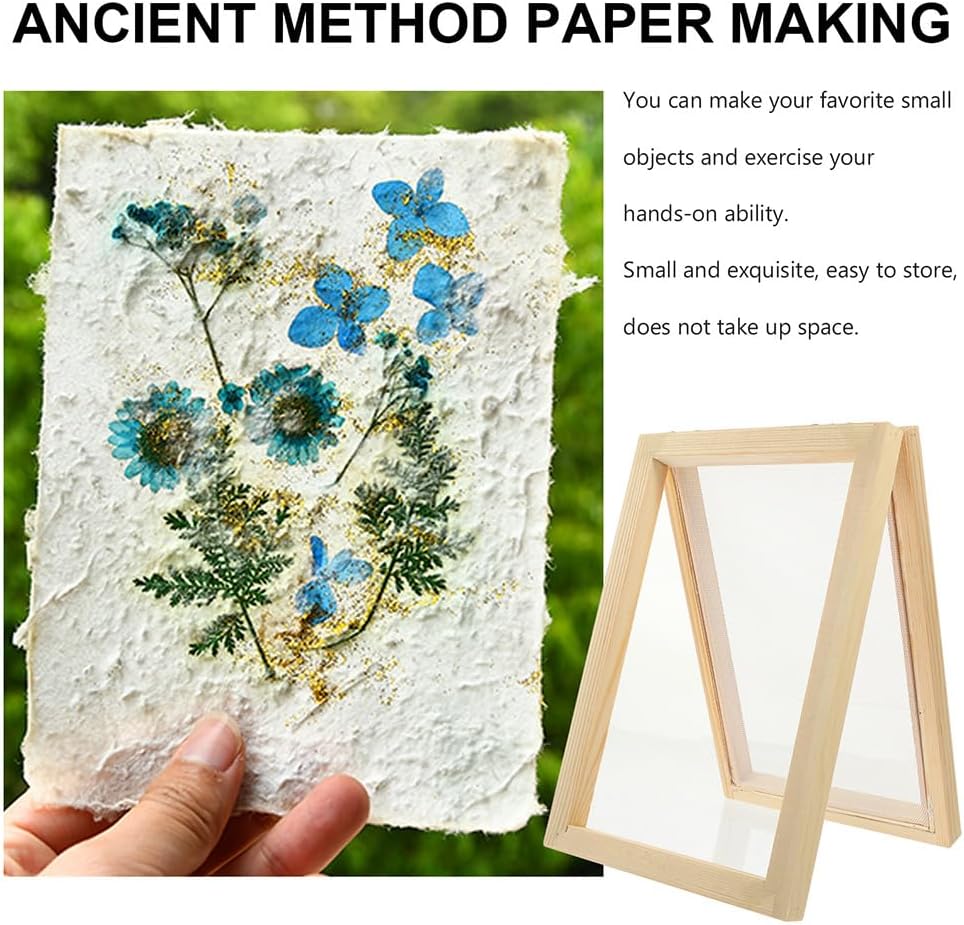 BESPORTBLE DIY Paper Making Frame 7.08X4.92 Inch 8-Pack Wooden Screen Mold for Handmade Crafts Kids Paper Making Kit Reusable Educational Art Supplies