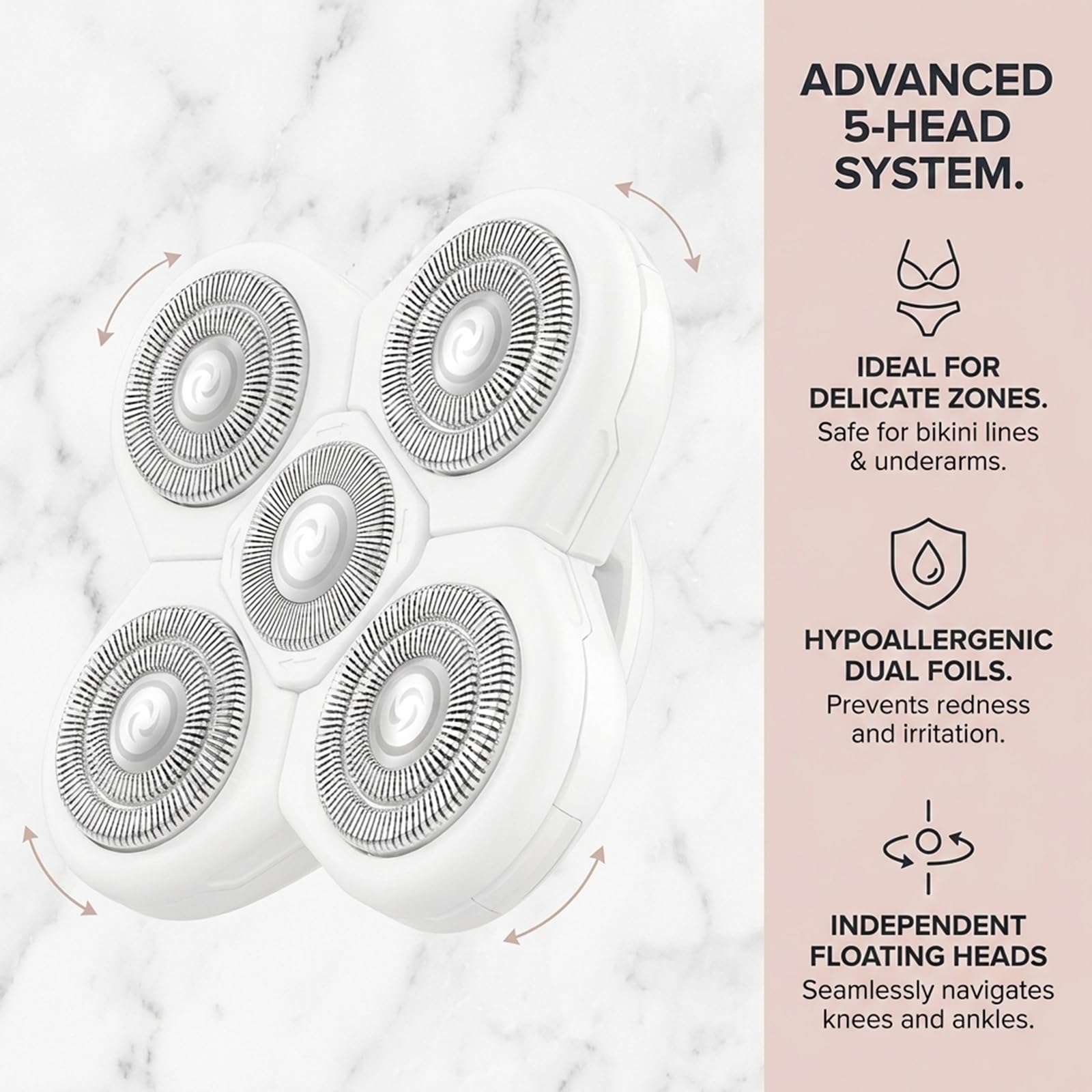 Freebird-Compatible 5-Blade Replacement Blades for Women's Shaver