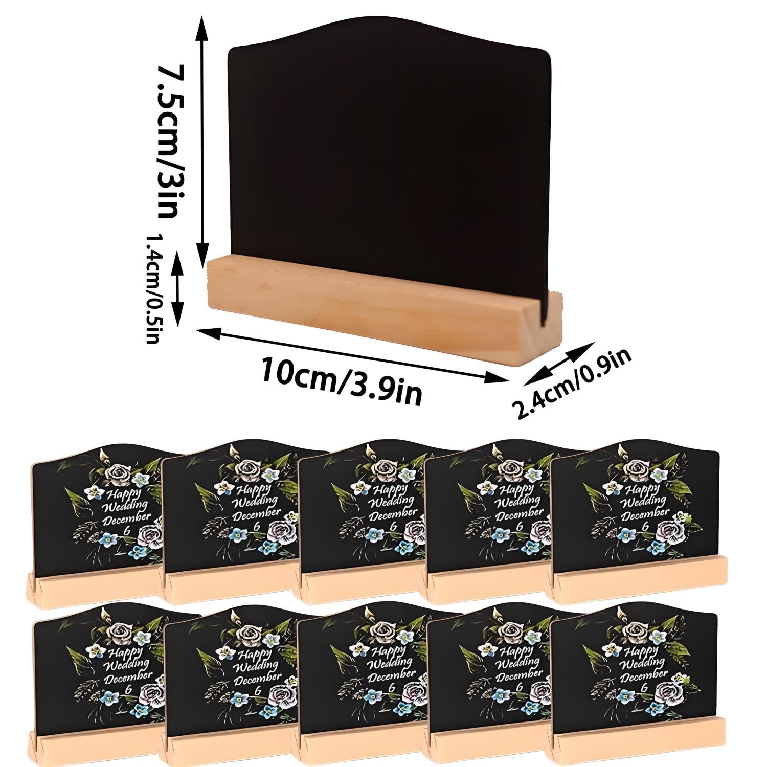 Pack 10 Pizarras Pequeñas Con Base: Ideal Para Menús Y Mensajes En Bares Y Cafeterías