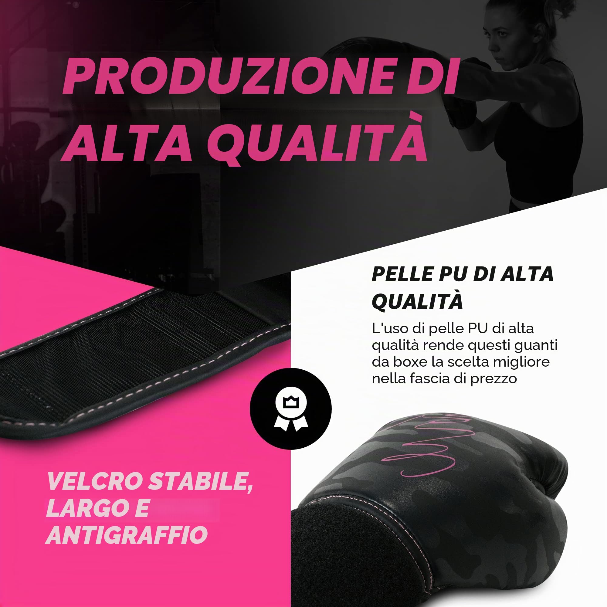 Guantoni Boxe MADGON - Guanti Boxe e Kick Boxing Fatti con i Migliori Materiali – Guanti MMA, Kick Boxing, Sparring e Pugilato con Incredibile Assorbimento degli Urti – Confortevoli e Resistenti