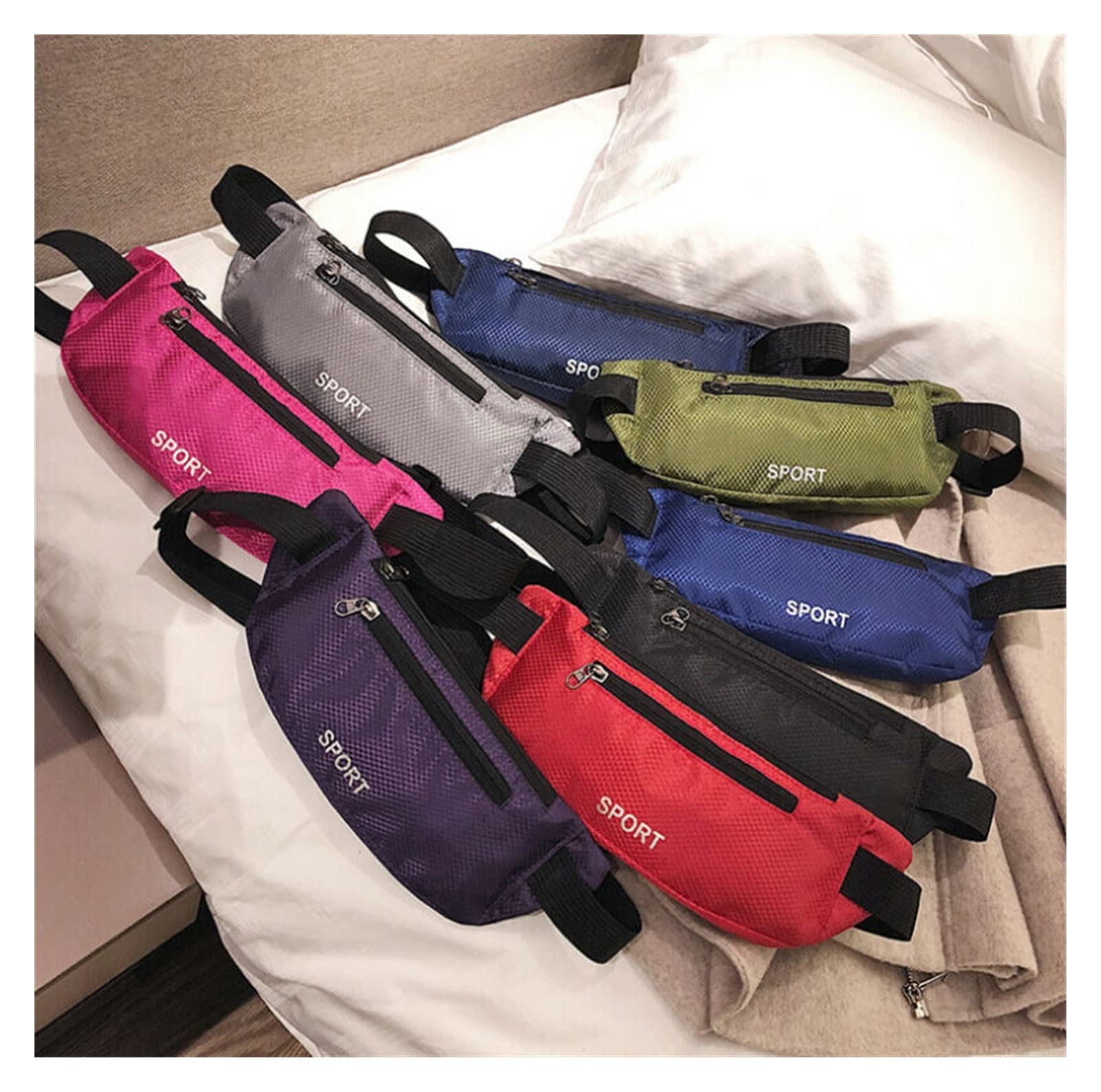 Unisex Frauen Männer Running Bum Bag Casual Fanny Pack Reise Taillenbeutel Geld Reißverschluss Belt Beutel Sport Brieftasche